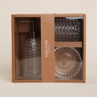 Аксессуары для ванной SL Home, 3 предмета: дозатор, мыльница, стакан