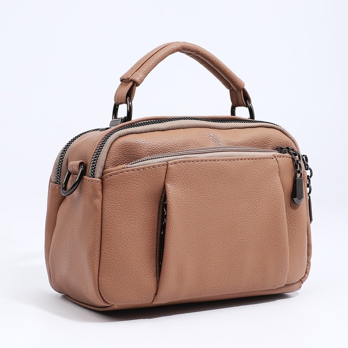 Сумка женская на молнии, цвет бежевый Сумка женская на молнии, цвет бежевый