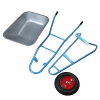 Тачка строительная, одноколёсная: груз/п 180 кг, объём 100 л, синие ручки