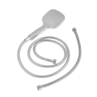 Душевая система ZEIN Z1004, тропическая и ручная лейка, шланги, стойка, мыльница, хром