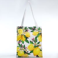 Сумка шопер &laquo;Лимоны&raquo; 35х0.5х40 см, отд без молнии, без подклада, белая