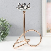 Подсвечник металл, акрил на 1 свечу "Чёрный лотос. Завиток" d=4 см золото 19х29 см Подсвечник металл, акрил на 1 свечу "Чёрный лотос. Завиток" d=4 см золото 19х29 см