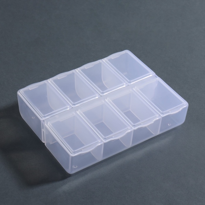 Органайзер для декора, 8 секций, размер 11 &times; 9 &times; 2,8 см, цвет МИКС