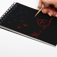 Гравюра-блокнот со штихелем, 10 листов, наклейки, Холодное сердце