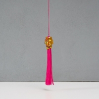 Подвеска текстиль, пластик "Китайский лев" ярко-розовая 2х4х14 см Подвеска текстиль, пластик "Китайский лев" ярко-розовая 2х4х14 см