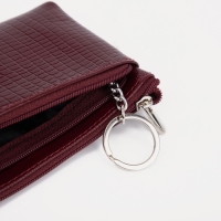 Кошелёк-ключница женский на молнии, цвет бордовый