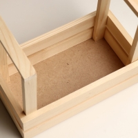 Кашпо деревянное двуреечное с ручками 24,5х14х19,5 см натуральное