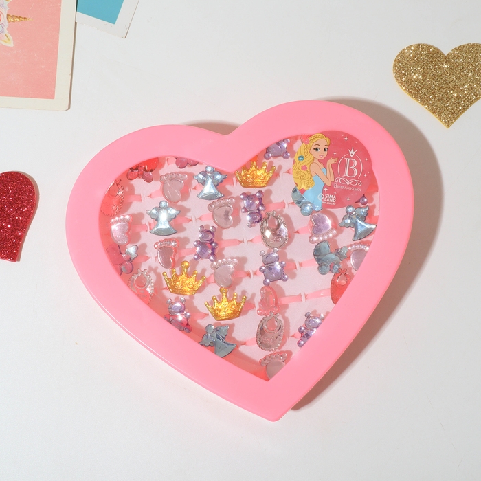 Кольца детские набор 36шт &laquo;Выбражулька&raquo; ассорти воображение, форма МИКС, цвет МИКС, б-р