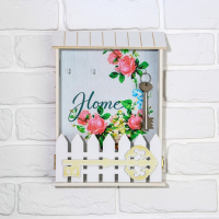 Ключница настенная &laquo;Home&raquo;, цветы, 22,5 х 30,5 х 5,7 см.