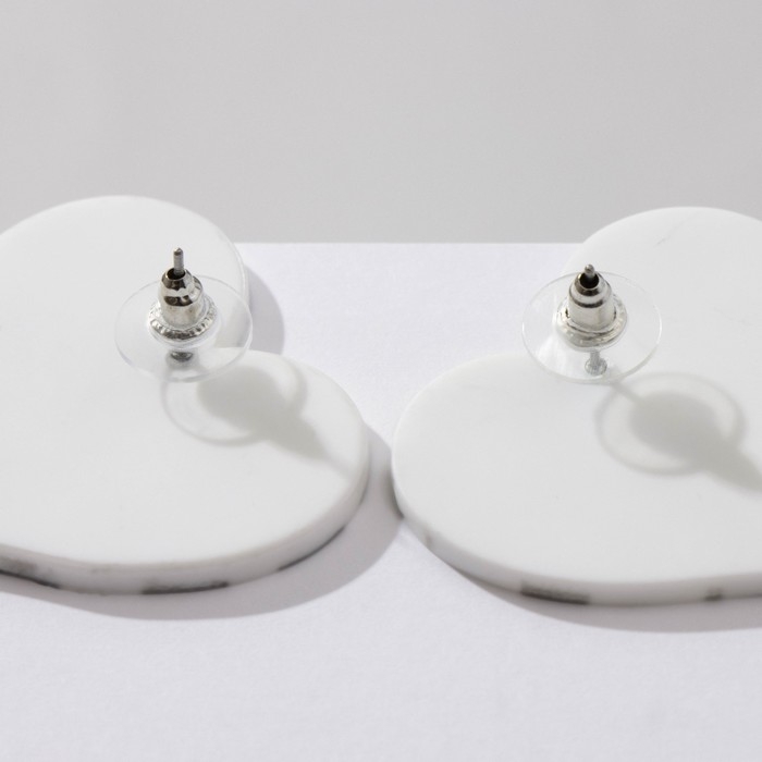 Серьги акрил &laquo;Сердце&raquo; барс, цвет чёрно-белый