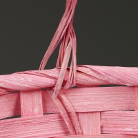 Корзина плетеная, D16 х 13,5 х 20 см, розовая, бамбук