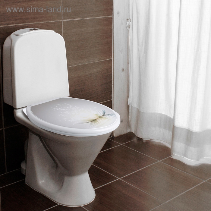 Сиденье для унитаза с крышкой Росспласт &laquo;Лотос&raquo;, 45 х 37 см, цвет белый