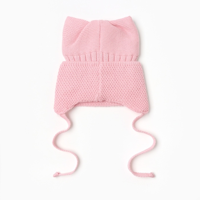Шапка детская с ушками MINAKU р-р 42-44, цвет нежно-розовый