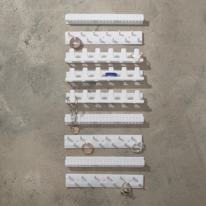 Органайзер для украшений Queen fair &laquo;Настенный&raquo; 15&times;8&times;3 см, набор 9 шт., цвет белый