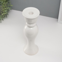 Подсвечник керамика на 1 свечу "Вуаль" d=1,5 см белый 9,8х9,8х30,5 см