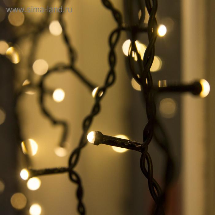 Гирлянда &laquo;Занавес&raquo; 2 &times; 1.5 м, IP44, УМС, тёмная нить, 360 SMD-LED, свечение тёплое белое, 220 В
