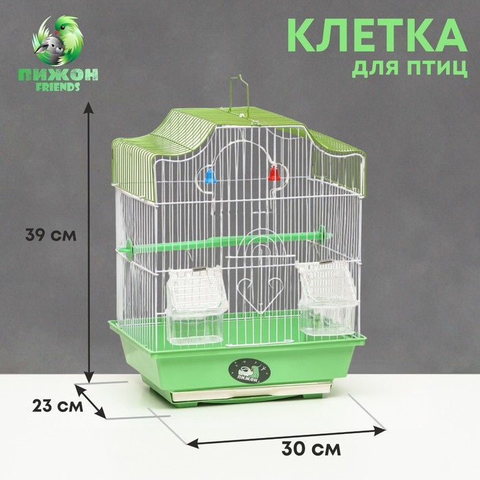Клетка для птиц укомплектованная Bd-1/4f, 30 х 23 х 39 см, зелёная Клетка для птиц укомплектованная Bd-1/4f, 30 х 23 х 39 см, зелёная