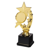 Наградная фигура &laquo;Звезда&raquo;, подставка пластик черная, 22 х 9,5 х 7,5 см.