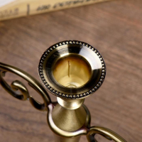 Подсвечник металл на 3 свечи "Лаконичность" цвет латуни 25,5х27х10 см