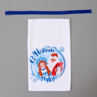 Мешок новогодний "Снегурочка и Дед Мороз", габардин, 30х50 см