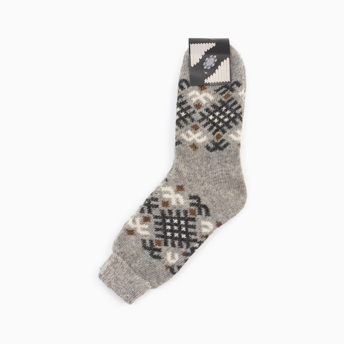 Носки мужские шерстяные, цвет серый, размер 25