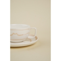 Чайная пара фарфоровая SL Home &laquo;Гато&raquo;, 2 предмета: чашка 270 мл, блюдце d=16,5 см, цвет белый