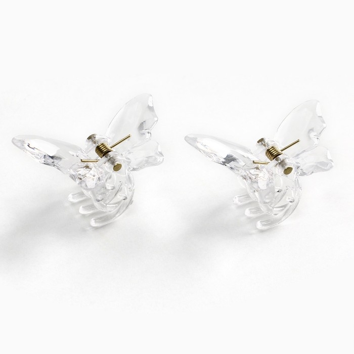 Краб для волос в форме бабочек &laquo;Ты совершенна&raquo;, 2 шт., 4 х 3 х 2.5 см