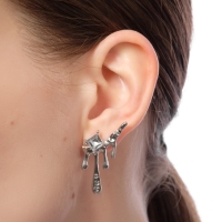 Серьги со стразами «Таяние» ромб, цвет белый в серебре Серьги со стразами «Таяние» ромб, цвет белый в серебре