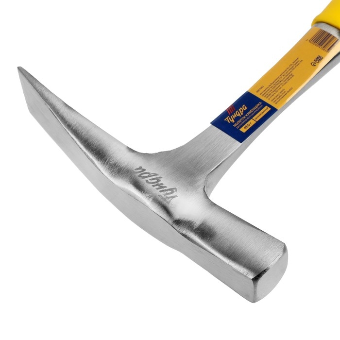 Молоток каменщика ТУНДРА ПРОФИ, цельнокованый, двухкомпонентная рукоятка, 450 г