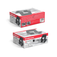 Дырокол до 40 листов ErichKrause Quadro, диаметр прокола 6мм, расстояние между проколами 80мм, микс