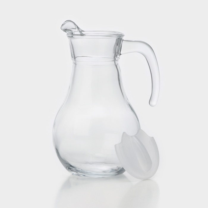 Кувшин Paşabah&ccedil;e Bistro, 1 л, стекло, белая крышка, прозрачный