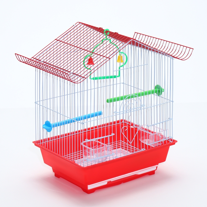 Клетка для птиц укомплектованная Bd-1/1d, 30 х 23 х 39 см, красная (фасовка 12 шт) Клетка для птиц укомплектованная Bd-1/1d, 30 х 23 х 39 см, красная (фасовка 12 шт)