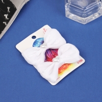 Зажим для волос "Бантик Вивиан" (набор 2 шт) классик сердца, 6 см, белый