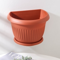Горшок с поддоном настенный «Ливия», 4,6 л, цвет терракотовый Горшок с поддоном настенный «Ливия», 4,6 л, цвет терракотовый