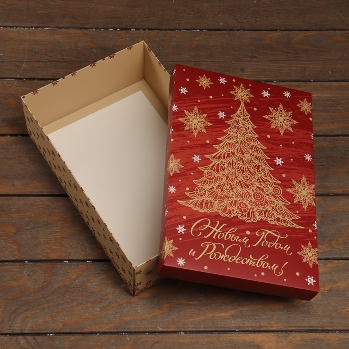 Новый год. Коробка подарочная новогодняя складная, крышка-дно, Новый год. Коробка подарочная новогодняя складная, крышка-дно,"Новогоняя ёлка" 30 х 20 х 9 см