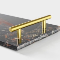 Поднос из мрамора Magistro Marble, 38&times;18 см, цвет чёрный