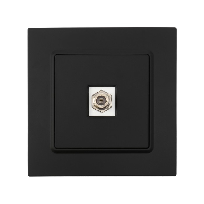 Розетка телевизионная одноместная TOT Elegant, скрытая, черная