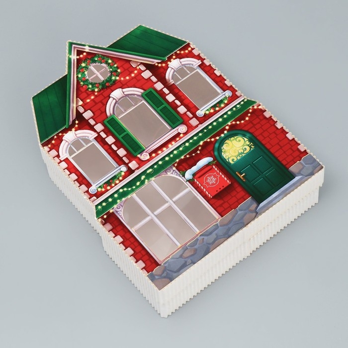 Коробка подарочная &laquo;Новогодний дом&raquo;,16 х 22 х 5 см, Новый год