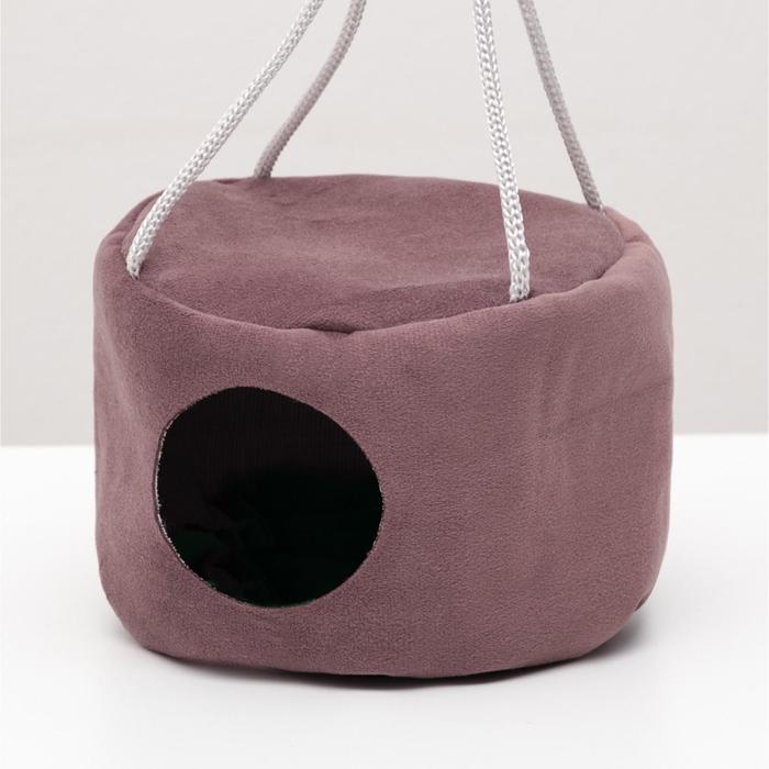 Подвесной дом для грызунов круглый, мебельная ткань, флис, 15 х 10 см, микс цветов Подвесной дом для грызунов круглый, мебельная ткань, флис, 15 х 10 см, микс цветов