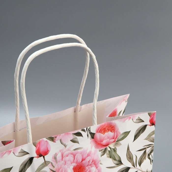 Пакет подарочный крафтовый, упаковка, &laquo;Самого прекрасного&raquo;, цветы, 22 х 25 х 12