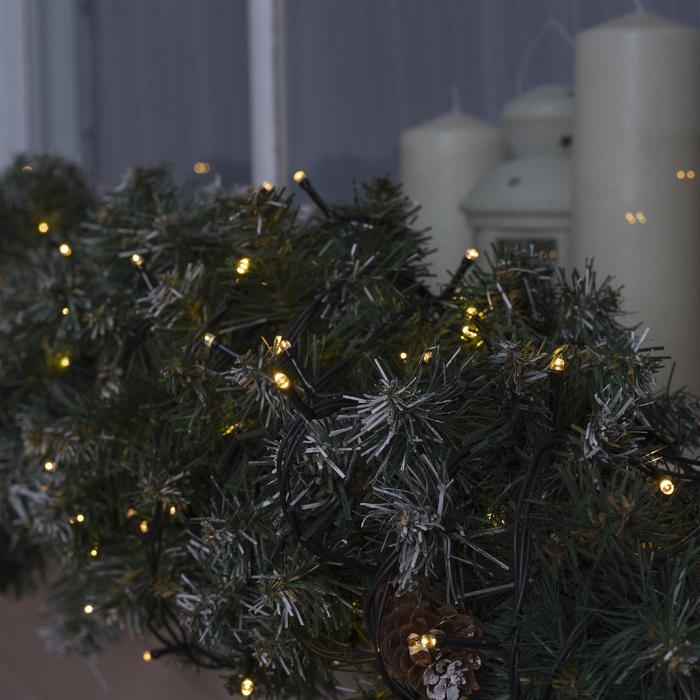 Гирлянда &laquo;Нить&raquo; 20 м, IP44, тёмная нить, 200 LED, свечение тёплое белое, 8 режимов, 220 В