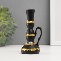 Подсвечник полистоун "Лампа с цветущим узором" d-2 см, чёрный 6х6х13 см Подсвечник полистоун "Лампа с цветущим узором" d-2 см, чёрный 6х6х13 см