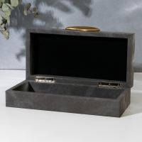 Шкатулка для украшений &laquo;Серый мрамор&raquo; экокожа, набор 2 шт.