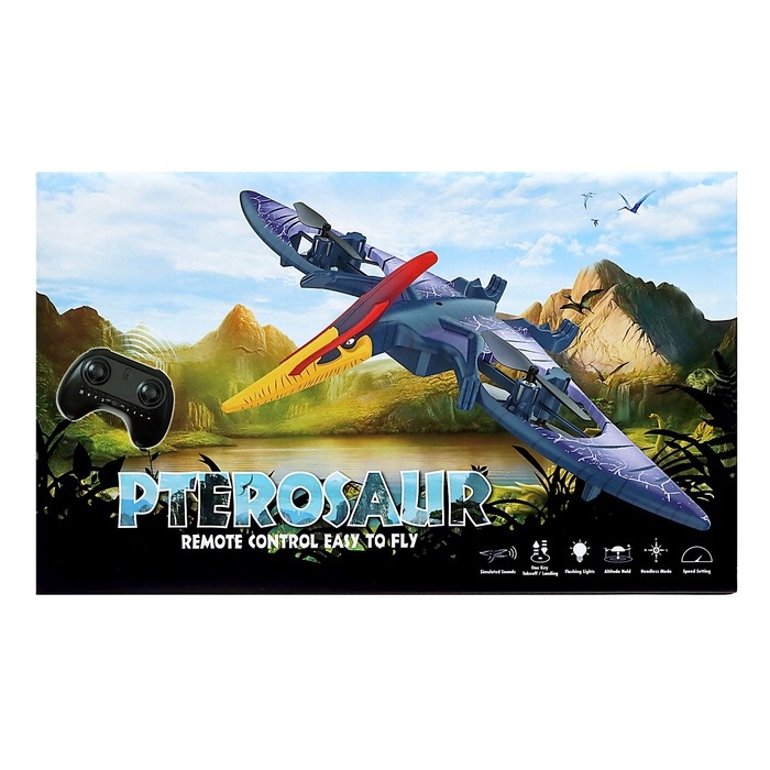 Квадрокоптер &laquo;Дино. Птерозавр&raquo;, радиоуправление, свет, звук, с аккумулятором
