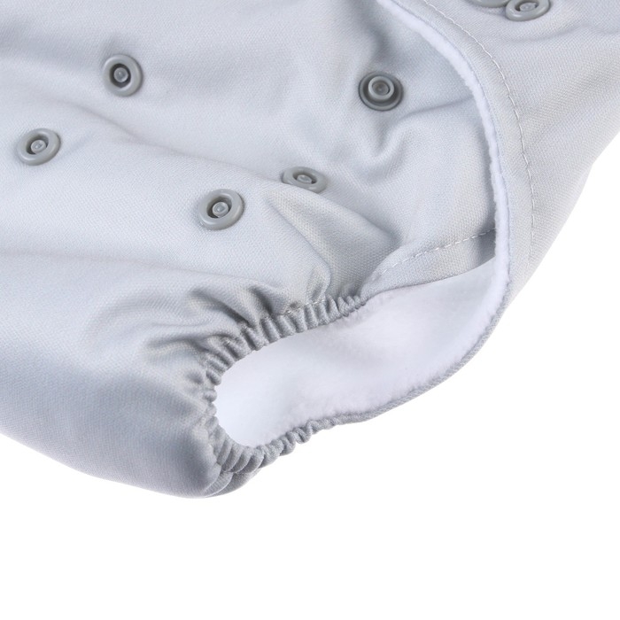 Многоразовый подгузник, 3-15 кг, флис, цвет светло серый, Крошка Я Многоразовый подгузник, 3-15 кг, флис, цвет светло серый, Крошка Я