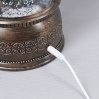 Светодиодная фигура &laquo;Фонарь с детьми и ёлкой&raquo; 15 &times; 30 &times; 12.5 см, пластик, батарейки ААх3 (не в комплекте), USB, свечение тёплое белое