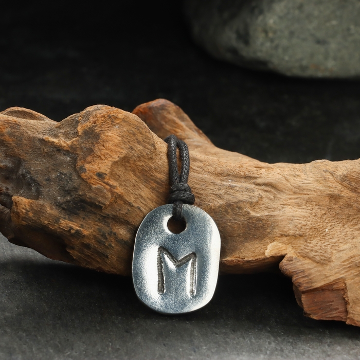 Амулет Амулет "Скандинавские Руны", руна ЭВАЗ, 21х29мм, металлический