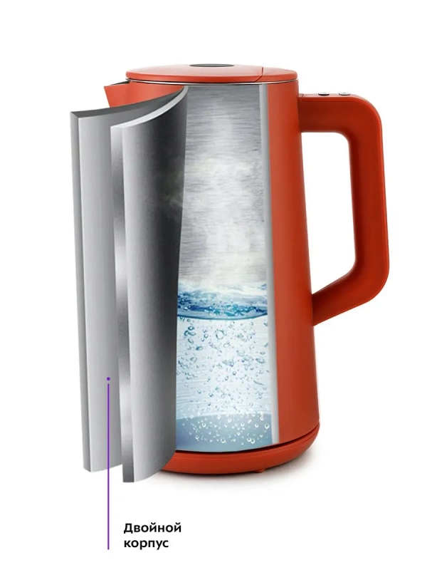 Чайник электрический металлический пластик КТ-6115 - 1.5 л