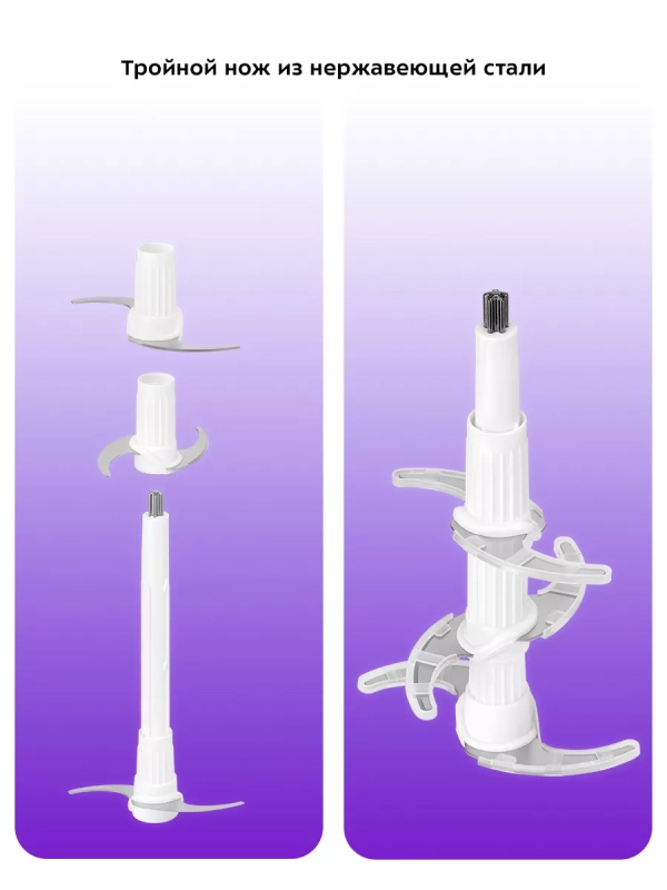Измельчитель электрический кухонный КТ-3514 (3 в 1) - 500 Вт