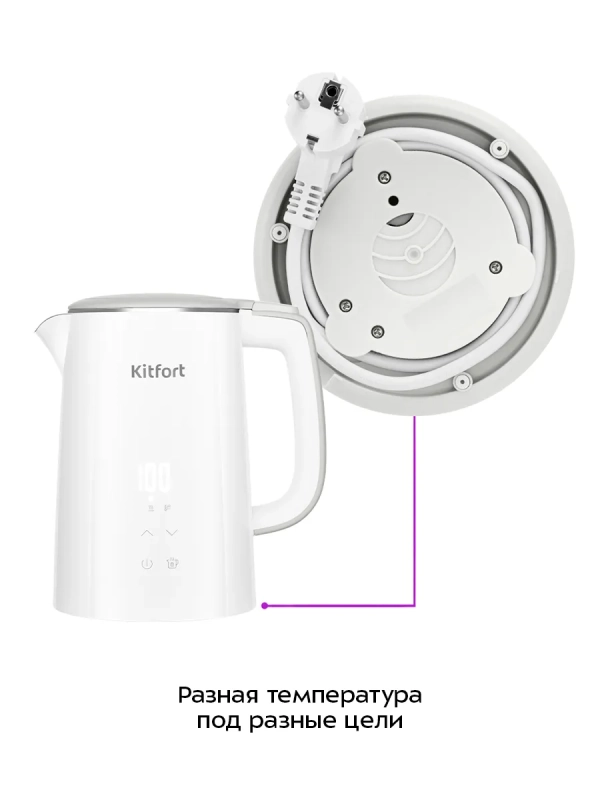 Чайник электрический с терморегулятором КТ-6718 - 1,5 л